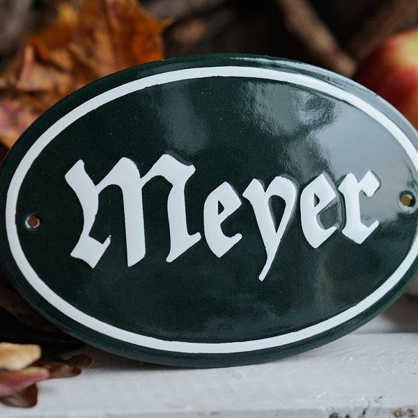ovales Namensschild "Meyer"