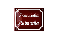 DANSBORG NAMENSSCHILD Emailleschild Franziska Hutmacher