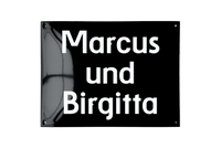 MARSELISBORG NAMENSSCHILD Emailleschild - Marcus und Birgitta