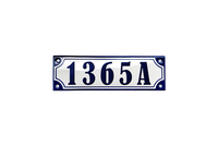 AUGUSTENBORG HAUSNUMMER 1365 A, blau auf weiß